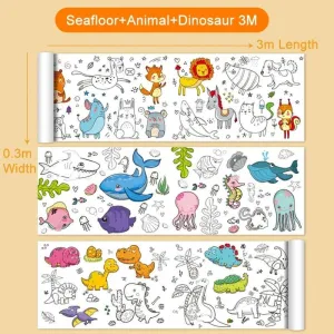 🎨 Children's Drawing Roll DIY Graffiti Scroll Color Filling Paper