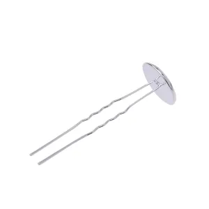 10 Silver Plated U shape Hairpin with 12mm Bezel Diy  Bobby Pins Wedding Hair Pins Hair Accessories