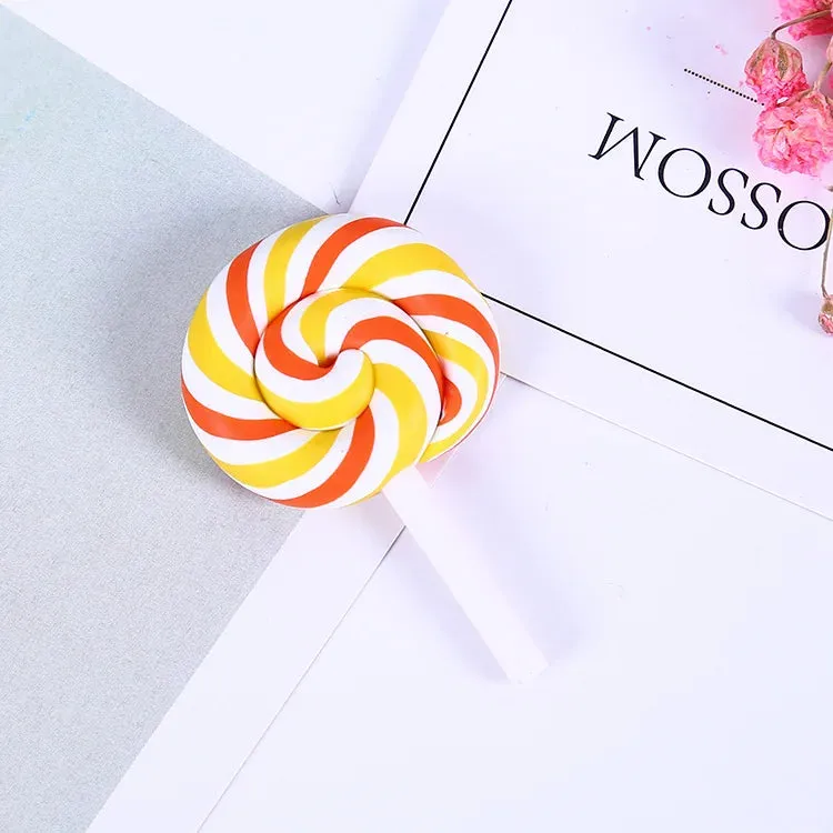 10pcs Rainbow Pottery Clay Lollipop Series Miniatures Scrapbooking Supplies Flatback Cabochon Material Embellishment DIY Jewelry