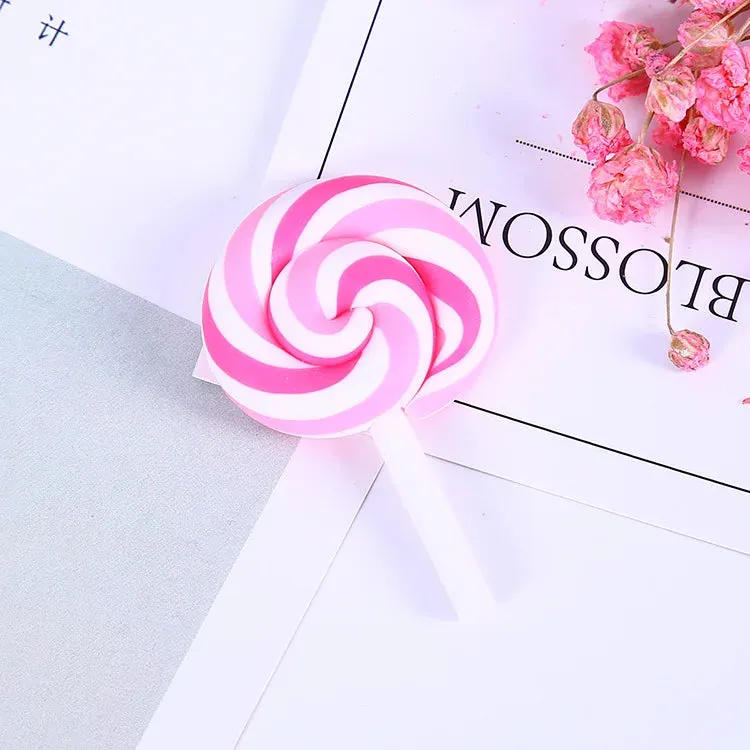 10pcs Rainbow Pottery Clay Lollipop Series Miniatures Scrapbooking Supplies Flatback Cabochon Material Embellishment DIY Jewelry
