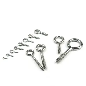 12 Kinds of  Eye Screw Bolt Hook 304 Stainless Steel Screw Eye DIY Rope Accessories Wood  Jewellery Accessories