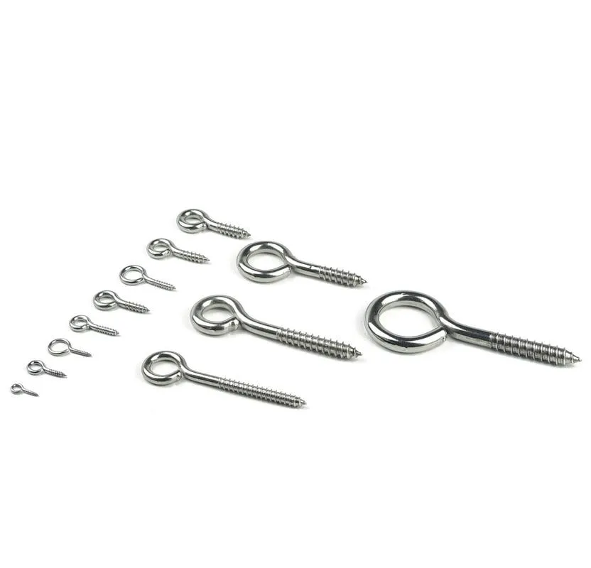 12 Kinds of  Eye Screw Bolt Hook 304 Stainless Steel Screw Eye DIY Rope Accessories Wood  Jewellery Accessories