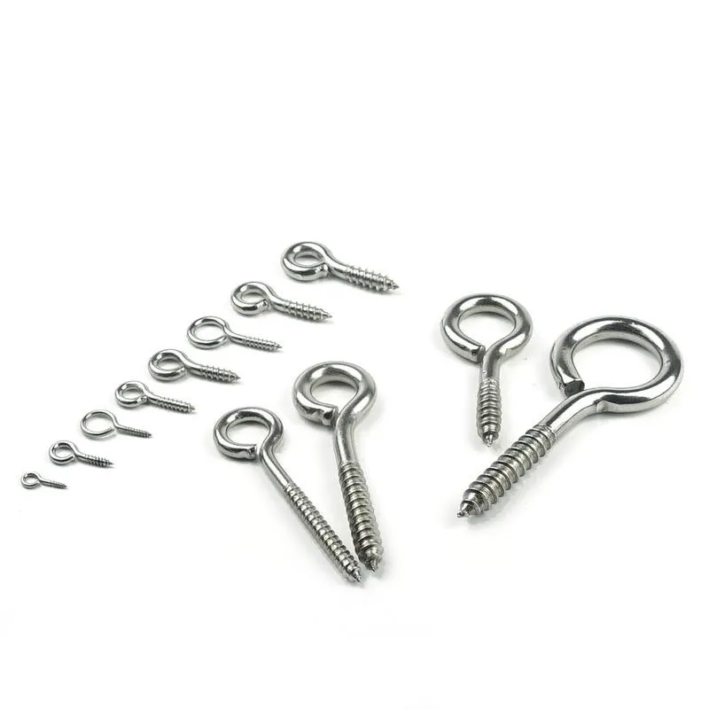 12 Kinds of  Eye Screw Bolt Hook 304 Stainless Steel Screw Eye DIY Rope Accessories Wood  Jewellery Accessories