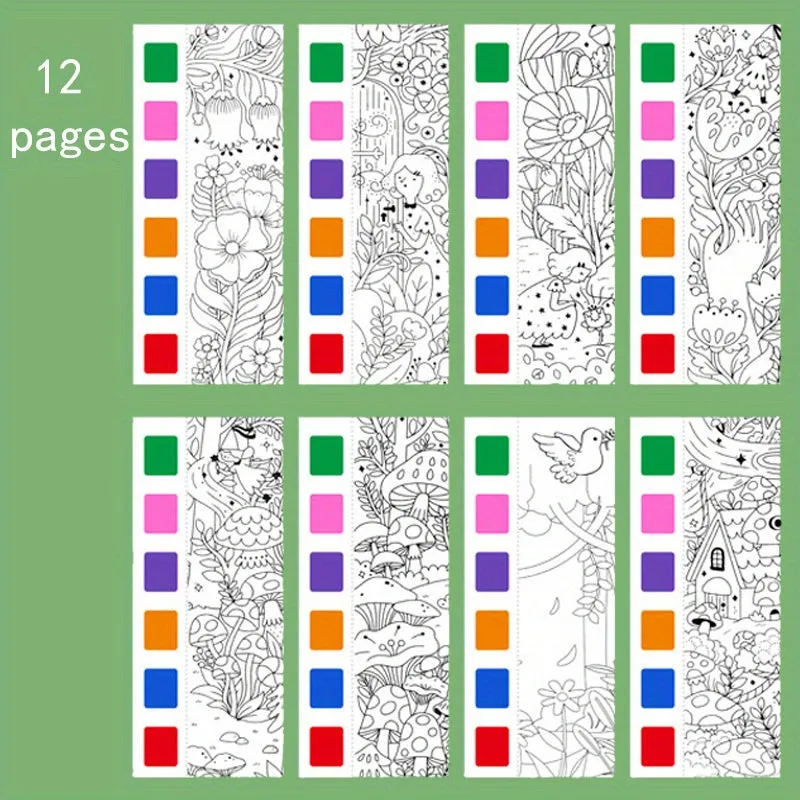 12pc Childrens Watercolor Book Set with Paint Pens  Perfect Gift