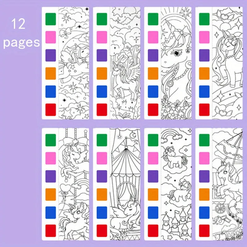 12pc Childrens Watercolor Book Set with Paint Pens  Perfect Gift