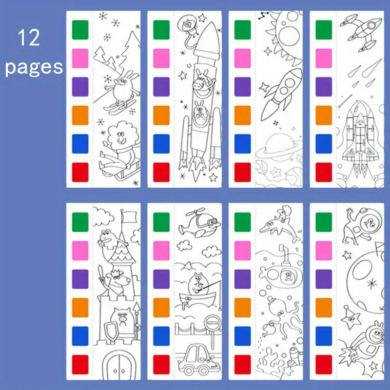12pc Childrens Watercolor Book Set with Paint Pens  Perfect Gift