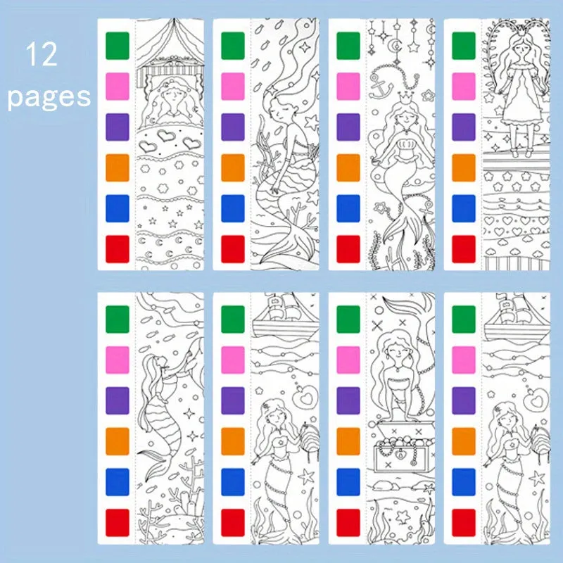 12pc Childrens Watercolor Book Set with Paint Pens  Perfect Gift