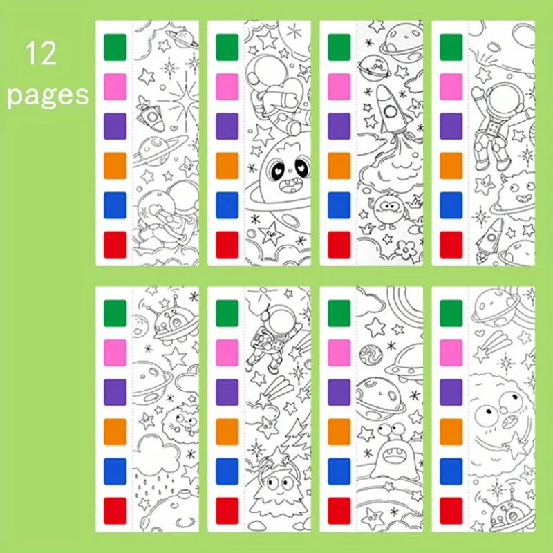 12pc Childrens Watercolor Book Set with Paint Pens  Perfect Gift