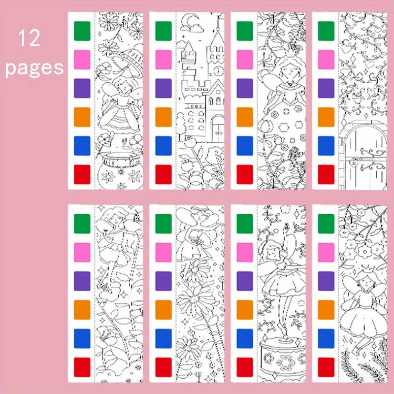 12pc Childrens Watercolor Book Set with Paint Pens  Perfect Gift