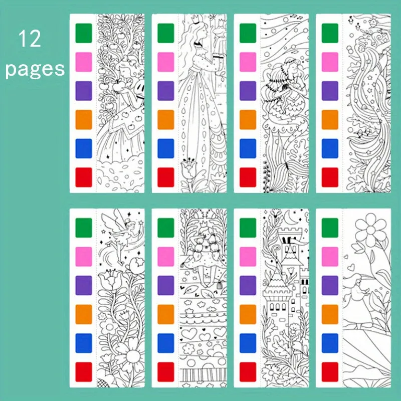 12pc Childrens Watercolor Book Set with Paint Pens  Perfect Gift