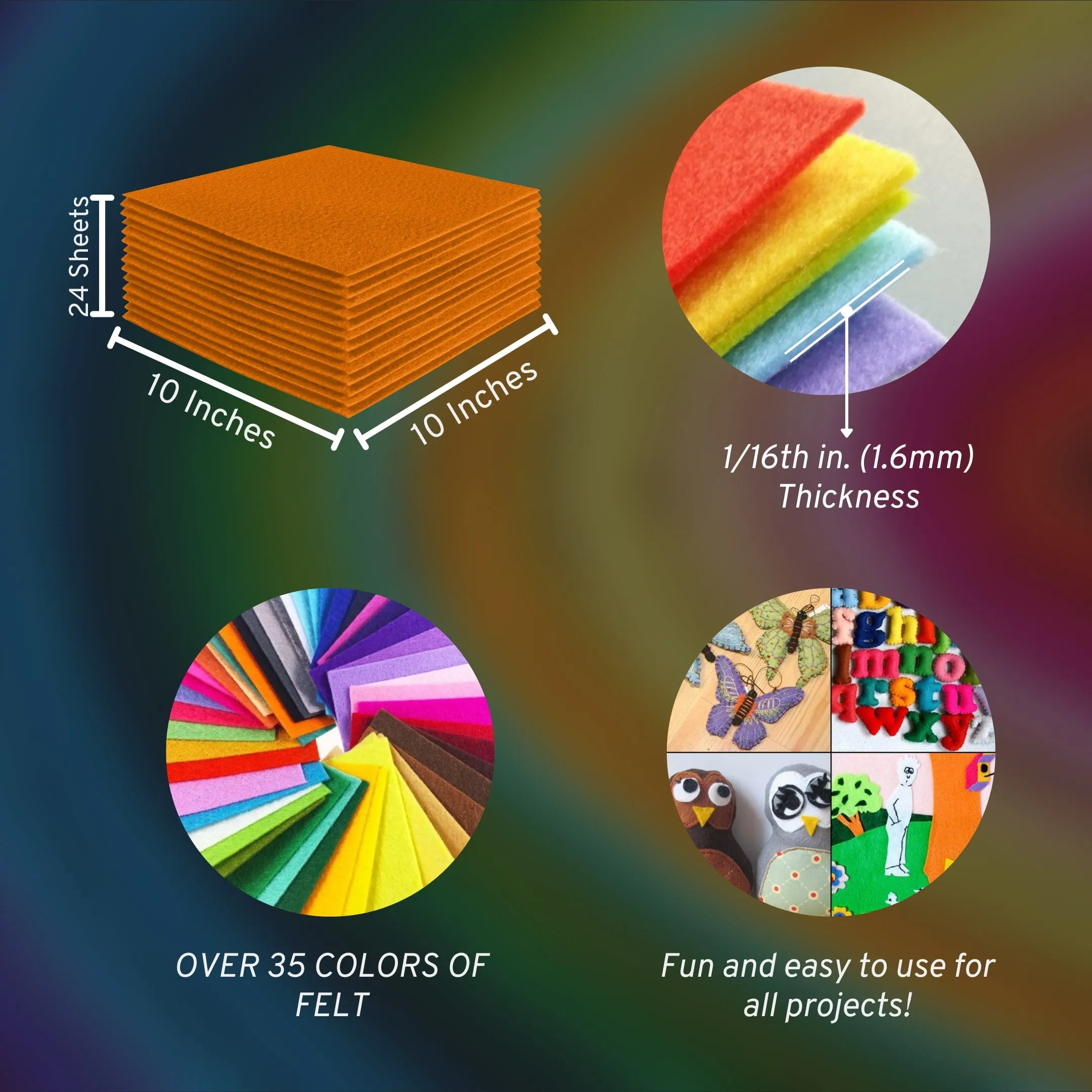 Acrylic Felt Craft Sheet Packs | Mango A3