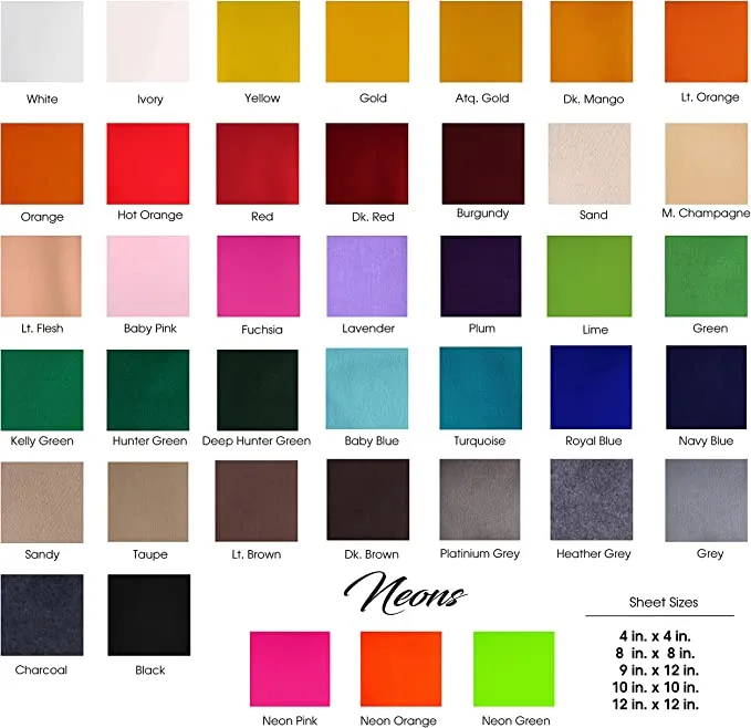 Acrylic Felt Craft Sheet Packs | Mango A3
