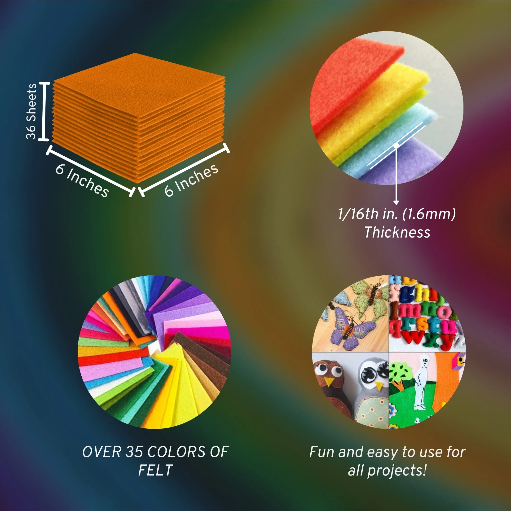 Acrylic Felt Craft Sheet Packs | Mango A3