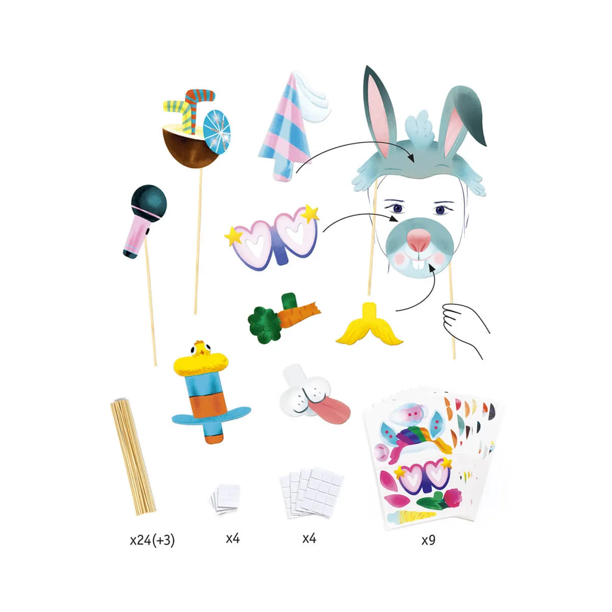 Animal Party Photo Booth DIY Craft Kit by Djeco