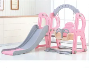 Baby swing and slide Outdoor playground in  PINK,GRAY