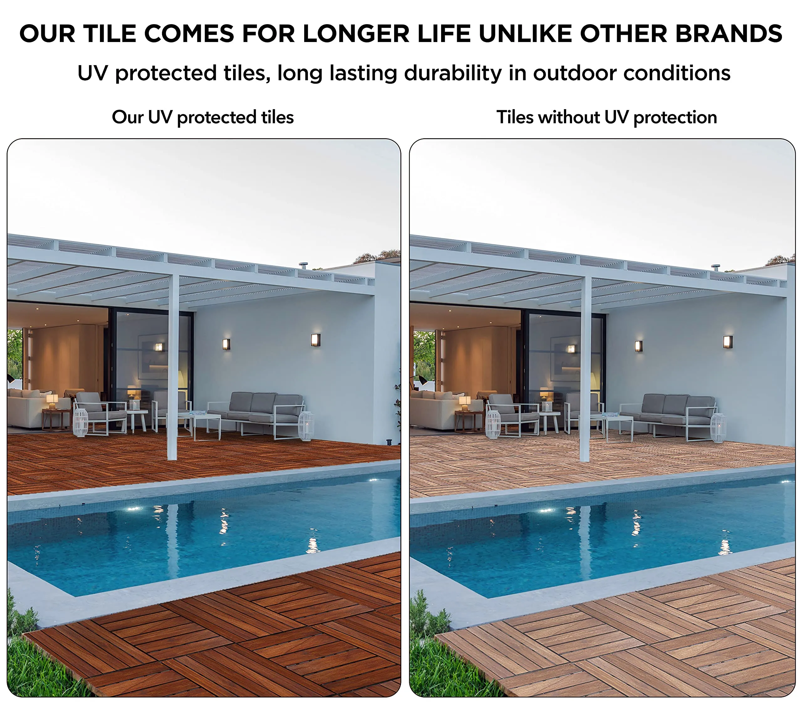 Deck Tiles Outdoor Teak Wood Tile Balcony Flooring Patio Flooring Outdoor Waterproof