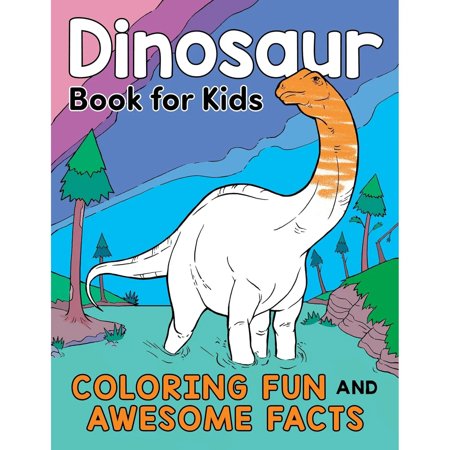 Dinosaur Book for Kids: Coloring Fun and Awesome Facts