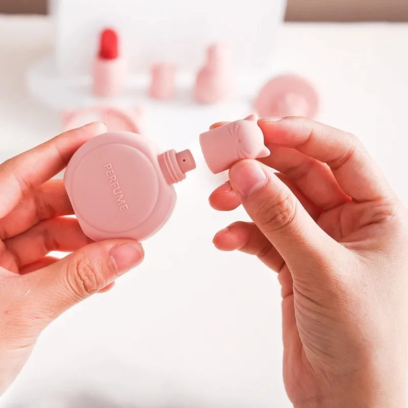 ELMAS Kids Pretend Makeup Set - Safe Silicone Lipstick & More