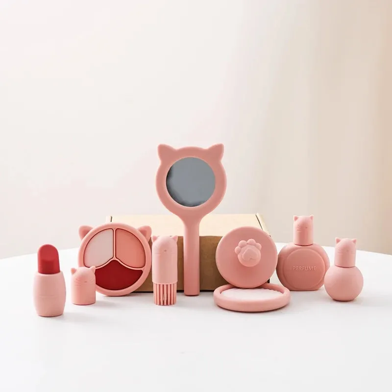 ELMAS Kids Pretend Makeup Set - Safe Silicone Lipstick & More