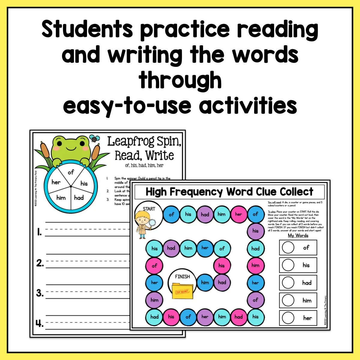 High Frequency Word Games | Dolch First Grade Words