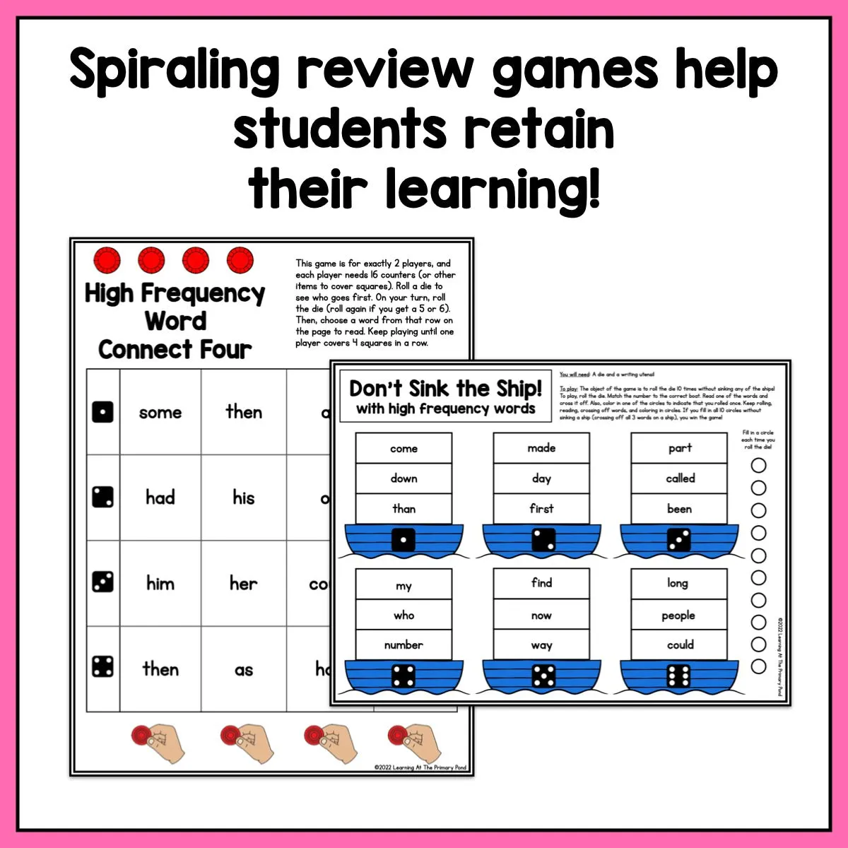 High Frequency Word Games | Dolch Second Grade Words