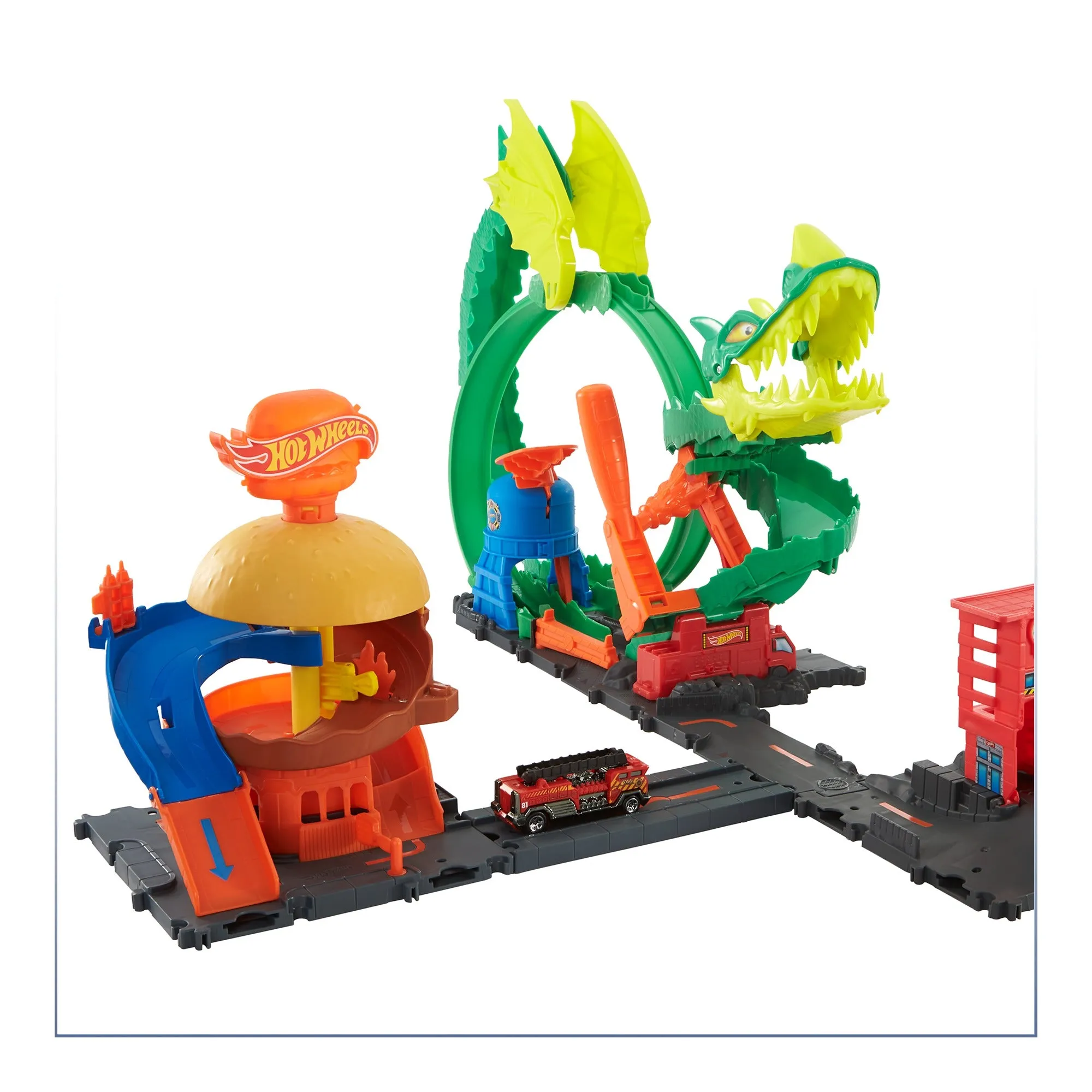 Hot Wheels City Dragon Drive Firefight Playset