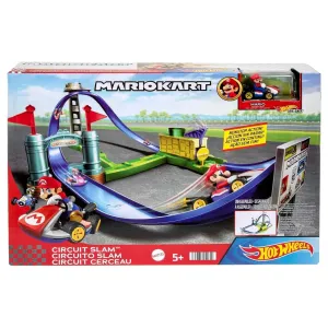 Hot Wheels Mario Kart Circuit Slam Stunt Track Set With Vehicle