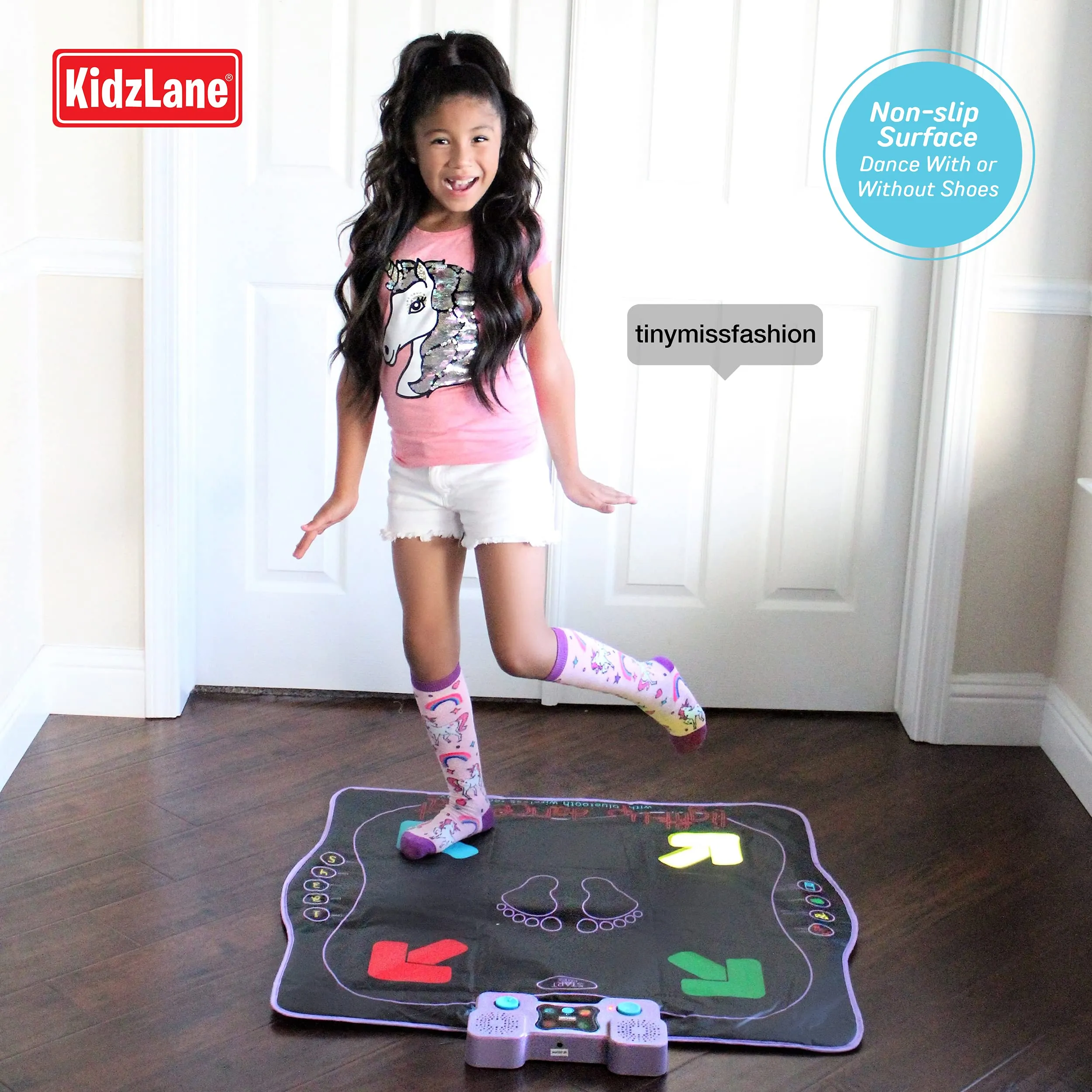 Kidzlane Dance Mat | Light Up Dance Pad with Wireless Bluetooth/AUX or Built in Music