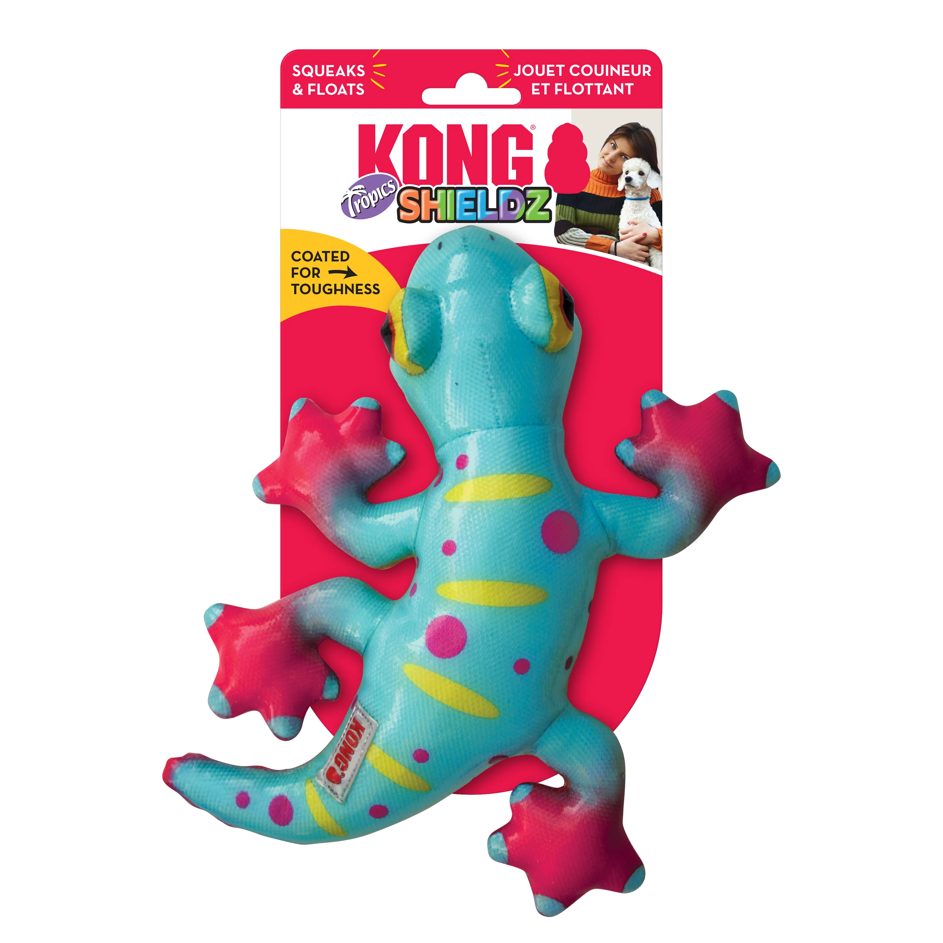 KONG Shieldz Tropics Gecko Dog Toy