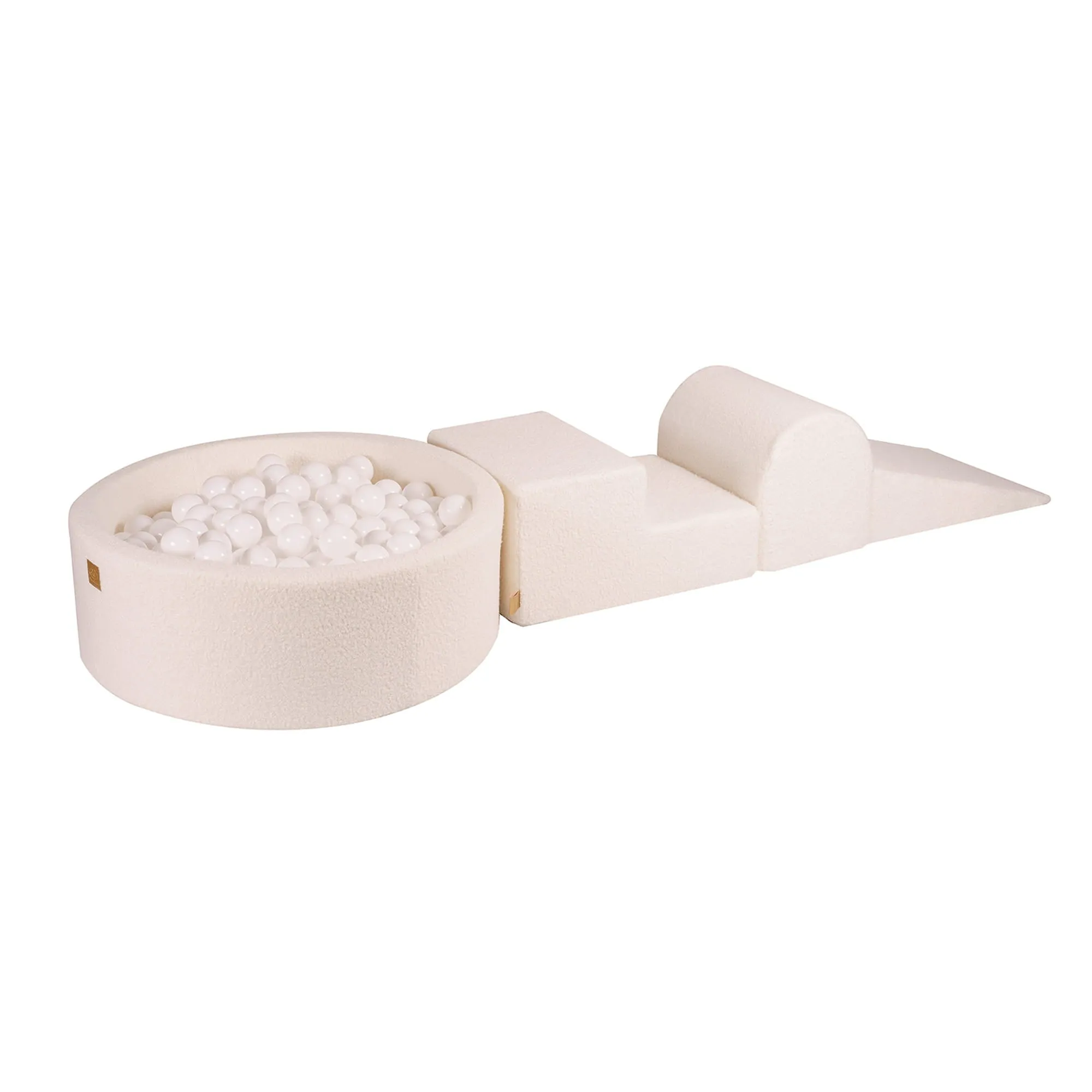 MeowBaby Foam Play Set with Round Ball Pit - Cream Boucle