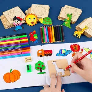 Montessori Kids Toys Drawing Toys Wooden DIY Painting