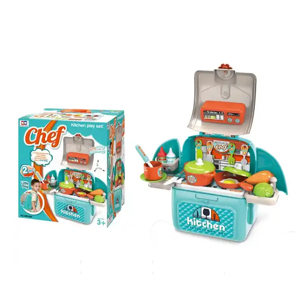 (Net) Backpack Toys House Pretend Play Cooking Kitchen Set for Kids