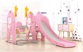 Pink Outdoor playground - Baby swing and slide