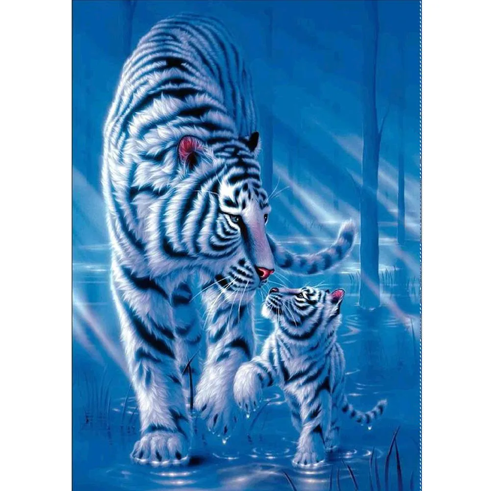Playing Tigers Full Drill Diamond Painting Accessories - 30x40CM