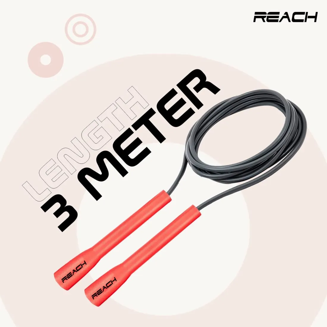 Reach Skipping Rope for Men, Women & Children | Jumping Rope for Exercise, Workout & Weight loss | Best for Home gym| Premium and tangle free Jumping rope (Orange)