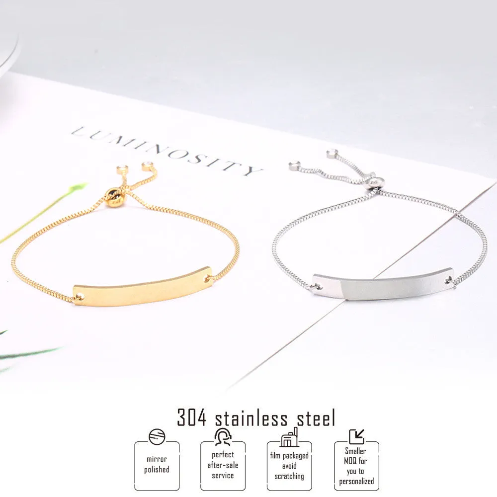 Rectangular accessories retractable adjustable bracelet