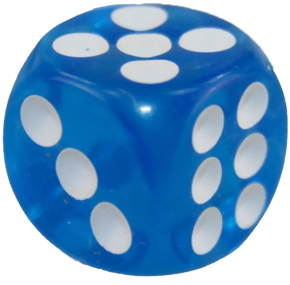 Six Sided Dotted Dice For Games