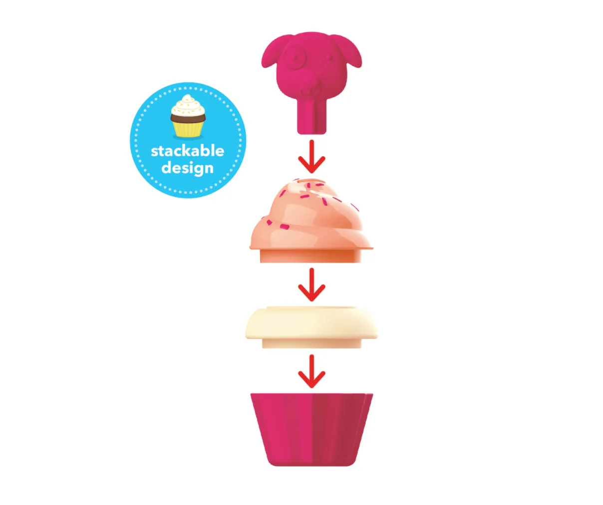 Skip Hop Zoo Sort and Stack Cupcake Set