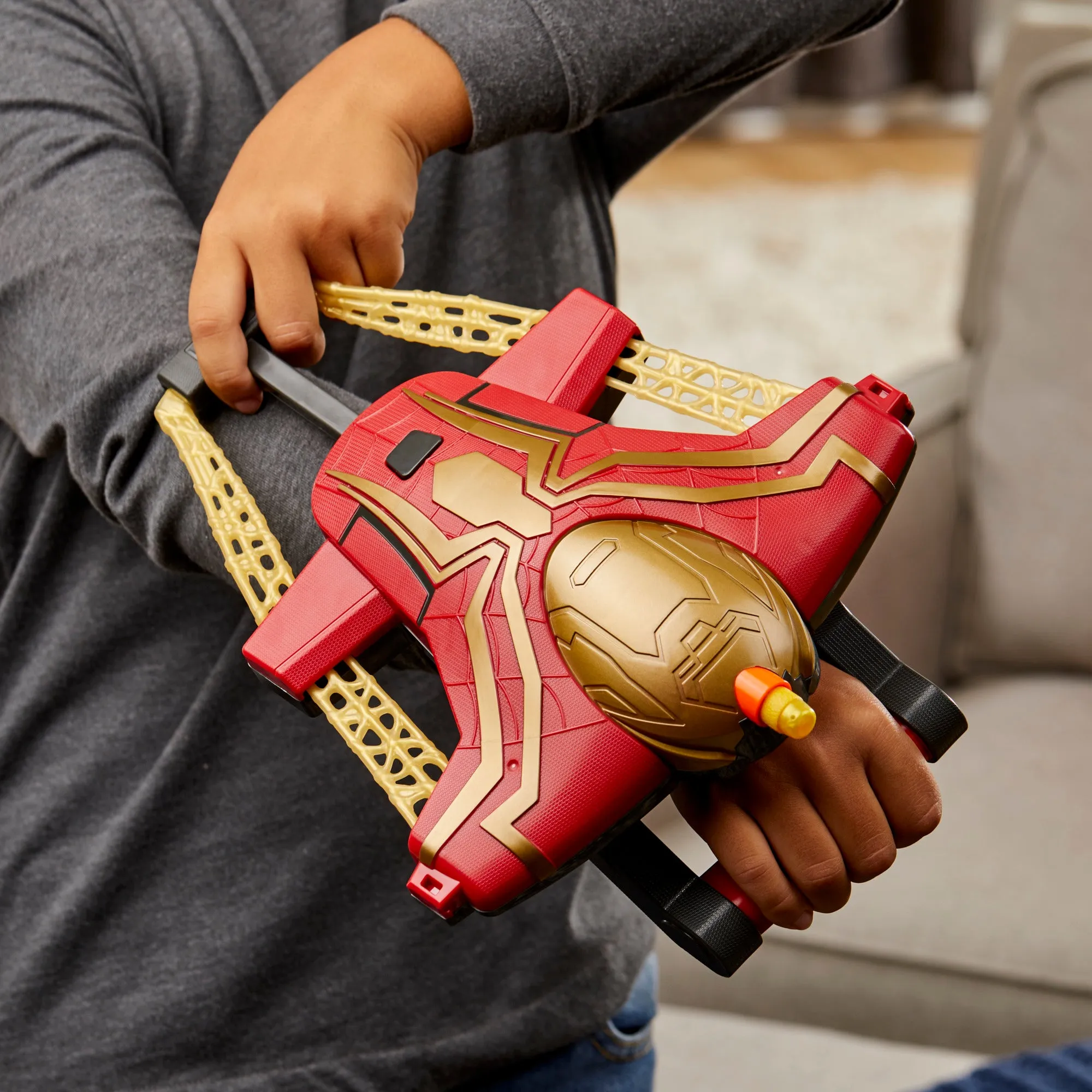 Spider-Man Marvel Web Bolt NERF Blaster Toy for Kids, Movie-Inspired Design, Includes 3 Elite Nerf Darts, for Kids Ages 5 and Up