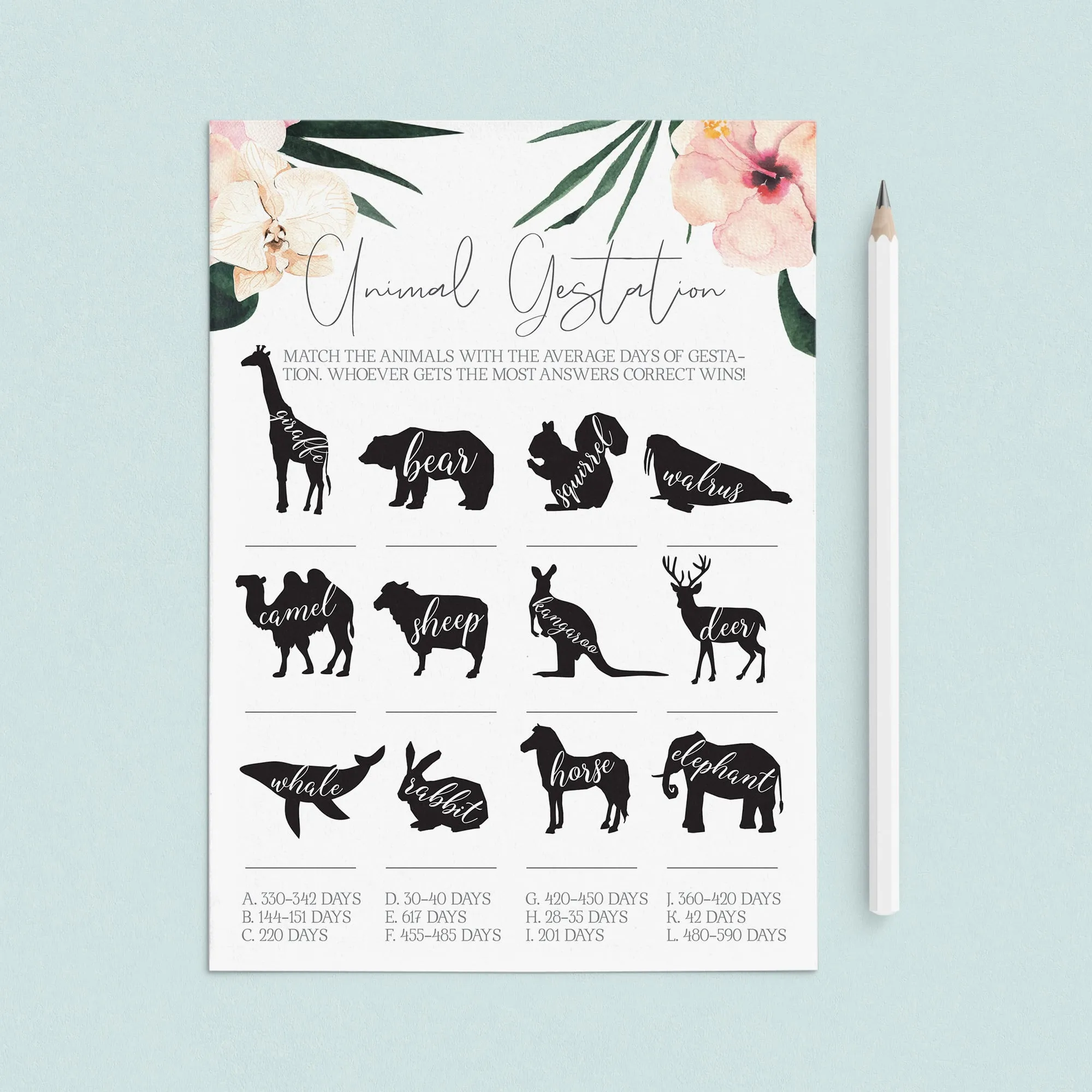 Summer Baby Shower Games and Activities Printable