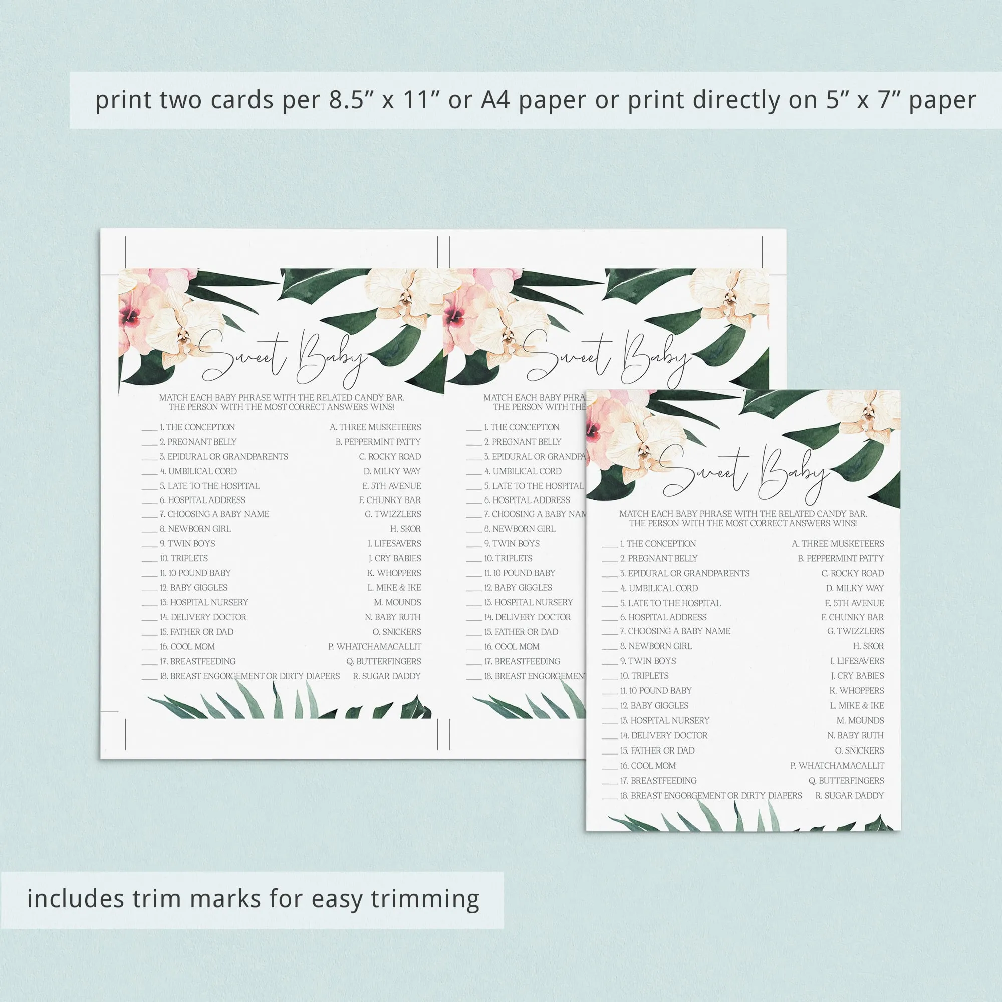 Summer Baby Shower Games and Activities Printable