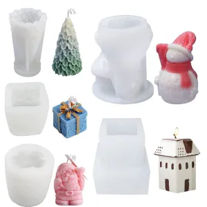 TOPEI Christmas Candle Silicone Mold | 5 3D Christmas Molds For Candles |   | Candle Making Kit | Handmade Candle Molds
