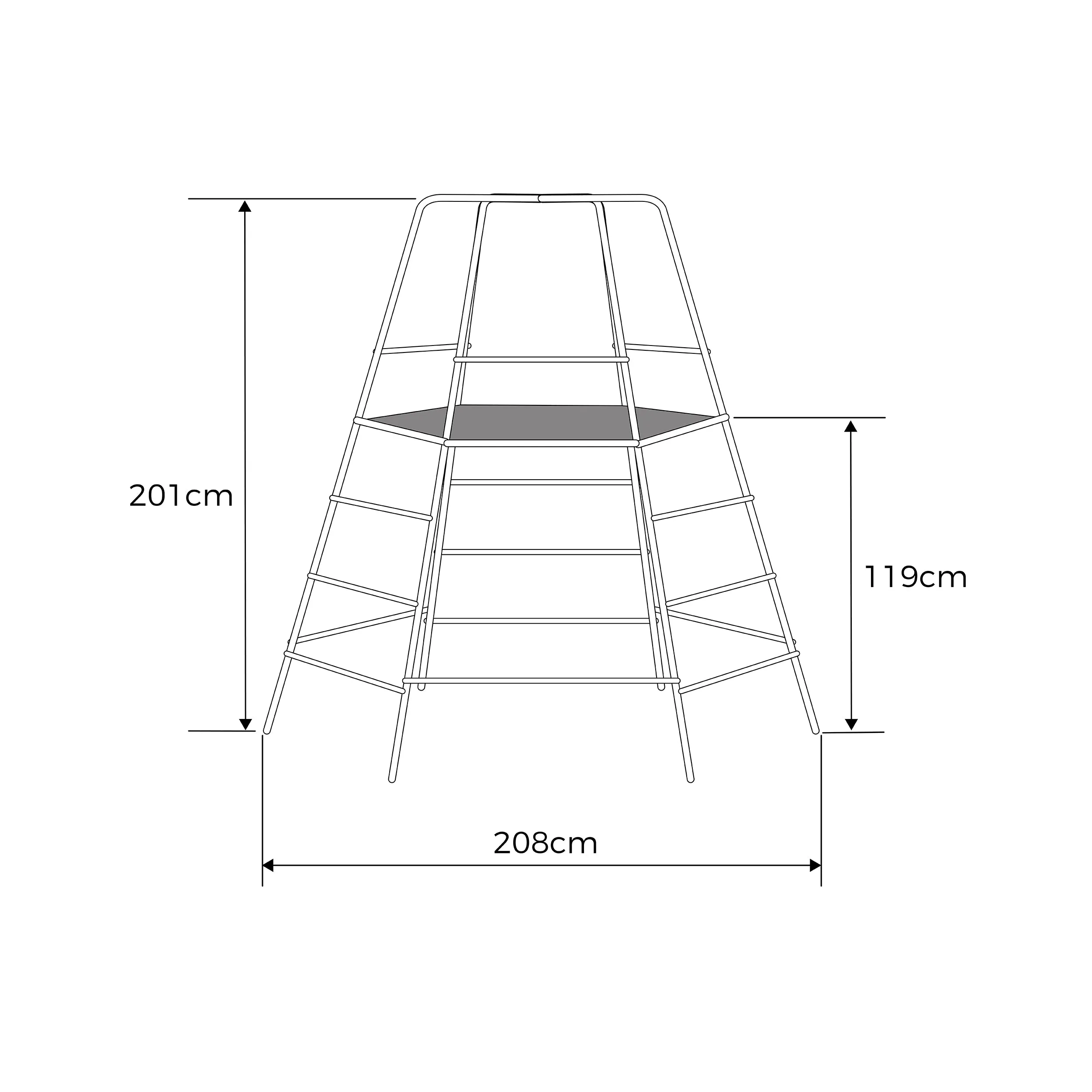 TP Explorer Metal Climbing Frame with Platform & Den